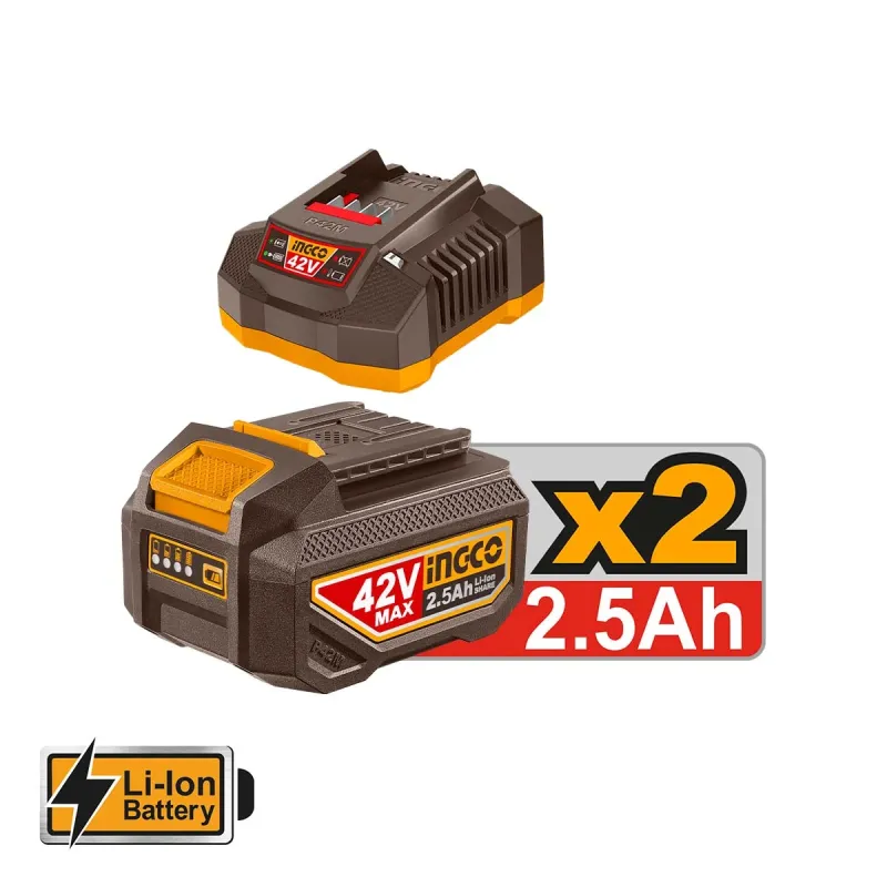 Ingco Δισκοπρίονο Μπαταρίας 42V Li-Ion Φ 185mm +Εργαλειοθήκη Βαθιά 19" CSLI4218512E
