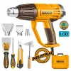 Ingco Πιστόλι Θερμού Αέρα 2000W +Εργαλεία Χειρός +Βαλίτσα HG200058E