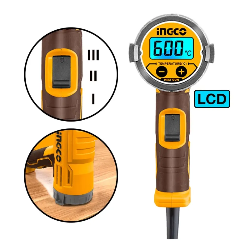 Ingco Πιστόλι Θερμού Αέρα 2000W +Εργαλεία Χειρός +Βαλίτσα HG200058E