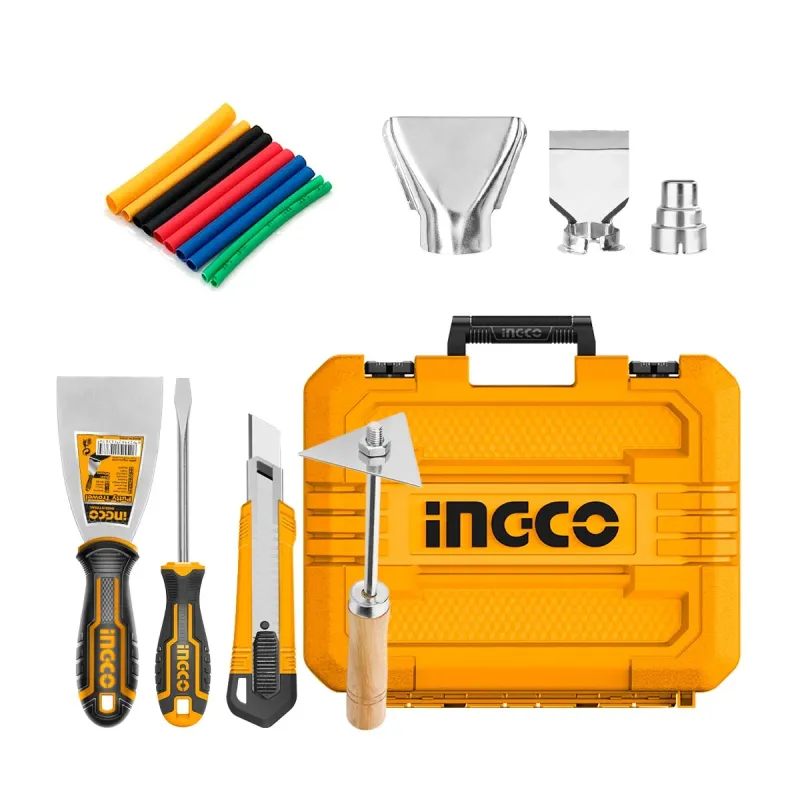 Ingco Πιστόλι Θερμού Αέρα 2000W +Εργαλεία Χειρός +Βαλίτσα HG200058E