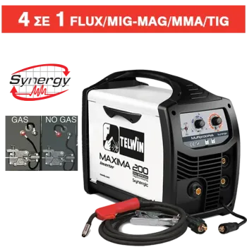 TELWIN MAXIMA 200 SYNERGIC 4 ΣΕ 1 MONOΦΑΣΙΚΗ ΗΛΕΚΤΡΟΚΟΛΛΗΣΗ 170A - 816087