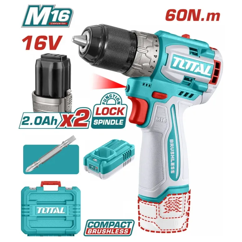 TOTAL ΕΠΑΓΓ. ΔΡΑΠ/ΒΙΔΟ ΜΠΑΤ. Li-ion 16V / 2Ah / 60Nm / 2 ΜΠΑΤ (TDLI16682)