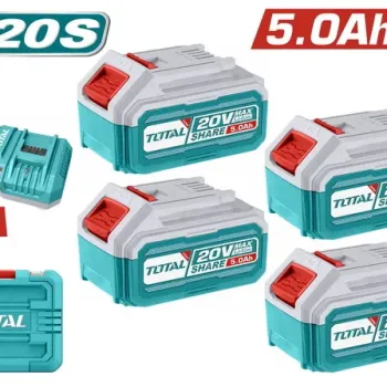 TOTAL ΕΠΑΓΓΕΛΜΑΤΙΚΟ ΣΕΤ 4τεμ ΜΠΑΤΑΡΙΑΣ TFBLI2053 Li-ion 20V / 5Ah + 1τεμ ΤΑΧΥΦΟΡΤΙΣΤΗΣ TFCLI2082 (TFBCLI20285E)