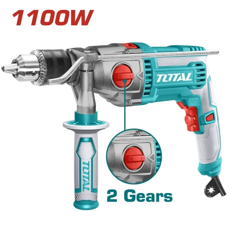 Total Επαγγ. Δραπανος Κρουστικος 2 Ταχυτητων 1.100W (Tg211166)