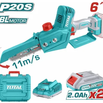 Total Σετ Αλυσοπριονο Κλαδευτικο Μπαταρίας Li-Ion 20V / 2Ah / 2 Μπαταριες Σε Βαλιτσα (Tgsli20686)