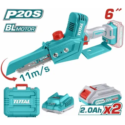 Total Σετ Αλυσοπριονο Κλαδευτικο Μπαταρίας Li-Ion 20V / 2Ah / 2 Μπαταριες Σε Βαλιτσα (Tgsli20686)