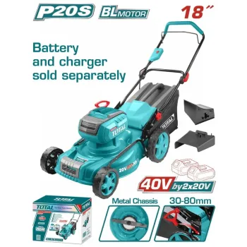 Total Μηχανη Γκαζον Μπαταρίας Li-Ion 2X20V / 46Cm (Tlmli20185)