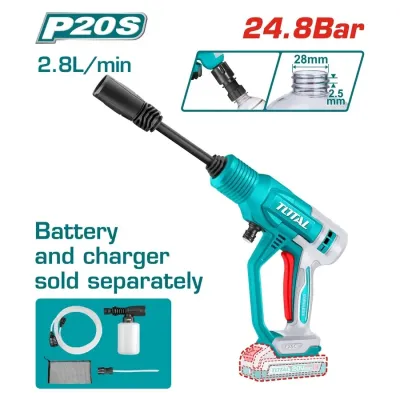 TOTAL ΠΛΥΣΤΙΚΟ ΥΨΗΛΗΣ ΠΙΕΣΗΣ ΜΠΑΤ. Li-ion 20V ΧΩΡΙΣ ΜΠΑΤΑΡΙΑ & ΦΟΡΤΙΣΤΗ (TPWLI2036)