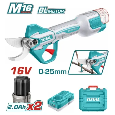 TOTAL ΕΠΑΓΓ. ΨΑΛΙΔΙ ΚΛΑΔΕΜΑΤΟΣ ΜΠΑΤ. Li-ion 16V / 2Ah / 2 ΜΠΑΤ BL Motor (TSSLI162582E)