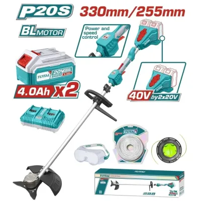 Total Επαγγ. Θαμνοκοπτικο Μπαταρίας Li-Ion 40V / 4Ah / 2 Μπαταριες (Tstli200285)