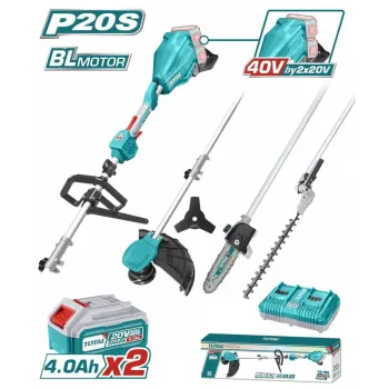 Total Πολυμηχανημα 4 Σε 1  Μπαταρίας Li-Ion 2X20V(40V) / 4Ah / 2 Μπαταρίας Bl Motor (Tstli2040386)