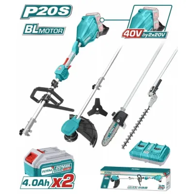 Total Πολυμηχανημα 4 Σε 1  Μπαταρίας Li-Ion 2X20V(40V) / 4Ah / 2 Μπαταρίας Bl Motor (Tstli2040386)