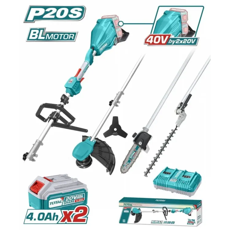 Total Πολυμηχανημα 4 Σε 1  Μπαταρίας Li-Ion 2X20V(40V) / 4Ah / 2 Μπαταρίας Bl Motor (Tstli2040386)