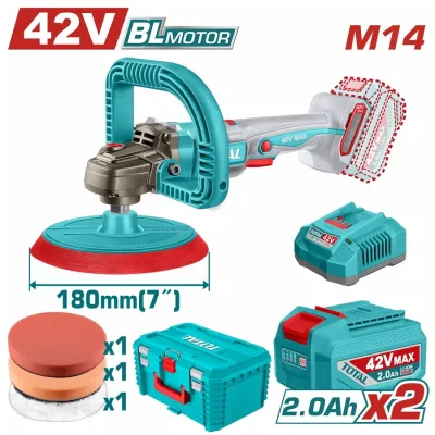 TOTAL ΕΠΑΓΓ. ΓΩΝΙΑΚΟΣ ΑΛΟΙΦΑΔΟΡΟΣ ΜΠΑΤ. Li-ion 42V / 180mm / 2Ah / 2 ΜΠΑΤ BL Motor (TAPLI42182E)