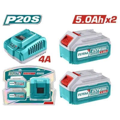 TOTAL ΕΠΑΓΓ. ΣΕΤ 2τεμ ΜΠΑΤ. TFBLI2053 Li-ion 20V/5Ah + 1τεμ ΤΑΧΥΦΟΡΤΙΣΤΗΣ TFCLI20411E (TFBCPK2513E)