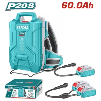 TOTAL ΕΠΑΓΓ. ΤΡΟΦΟΔΟΤΙΚΟ ΠΛΑΤΗΣ ΜΠΑΤΑΡΙΑΣ Li-ion 20V/20V+20V / 60Ah / 30Ah (1080Wh) (TFBLI241110)
