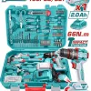 TOTAL ΕΠΑΓΓ. ΣΕΤ ΔΡΑΠ/ΒΙΔΟ ΚΡΟΥΣΤΙΚΟ ΜΠΑΤ. Li-ion 20V/2Ah/66Nm/1 ΜΠΑΤ BL Motor 165ΤΕΜ (THKTHP11652E)