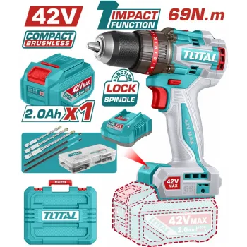 TOTAL ΕΠΑΓΓ. ΔΡΑΠ/ΒΙΔΟ ΚΡΟΥΣΤΙΚΟ ΜΠΑΤ. Li-ion 42V / 2Ah / 69Nm / 1 ΜΠΑΤ BL Motor (TIDLI426981E)