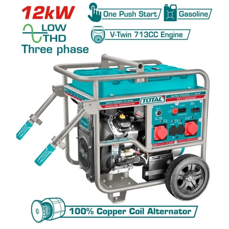 TOTAL ΕΠΑΓΓ. ΗΛΕΚΤΡΟΓΕΝΝΗΤΡΙΑ ΒΕΝΖΙΝΗΣ 12.000W ΤΡΙΦΑΣΙΚΗ (TP1150006T)