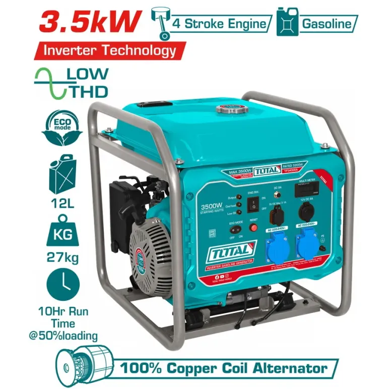 TOTAL ΕΠΑΓΓ. ΗΛΕΚΤΡΟΓΕΝΝΗΤΡΙΑ ΒΕΝΖ. INVERTER 3.500W (TP340006)