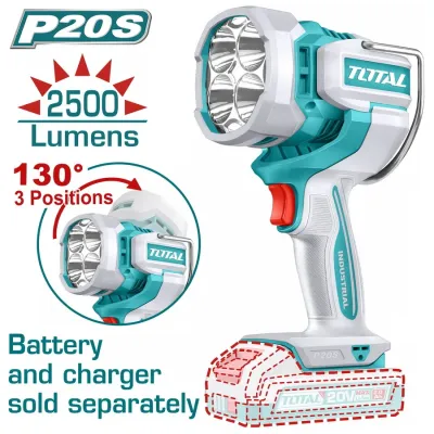TOTAL ΕΠΑΓΓ. ΠΡΟΒΟΛΕΑΣ LED ΜΠΑΤ. Li-ion 20V / 22.5W / 2.500 Lumens ΧΩΡΙΣ ΜΠΑT & ΦΟΡΤΙΣΤΗ (TWLI20885)