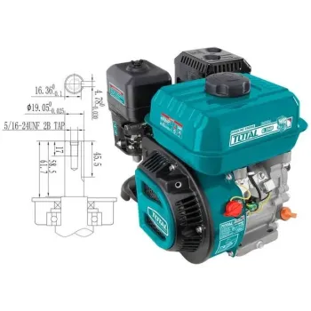 TOTAL Κινητήρας βενζίνης 196cc – 6.5HP Σφήνα (TGEN16821)