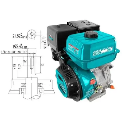 TOTAL Κινητήρας βενζίνης 270cc - 9HP Σφήνα (TGEN1771)