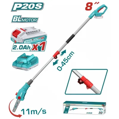 TOTAL ΕΠΑΓΓ. ΤΗΛΕΣΚ. ΚΟΝΤΑΡΟΠΡΙΟΝΟ ΜΠΑΤ. Li-ion 20V / 8'' / 2Ah / 1 ΜΠΑΤ. BL Motor (TPSLI20281E)