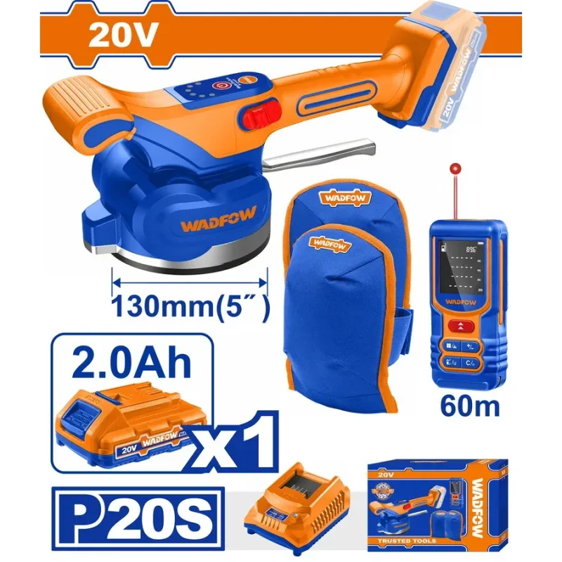 WOS241185 WADFOW ΣΕΤ ΔΟΝΗΤΙΚΟ ΠΛΑΚΙΔΙΩΝ ΜΠΑΤ. Li-ion 20V