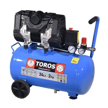 TOROS ΑΕΡΟΣΥΜΠΙΕΣΤΗΣ OILFREE ΧΑΜΗΛΟΥ ΘΟΡΥΒΟΥ (SEMISILENT) 24LT/2,0HP - 10 BAR 602089