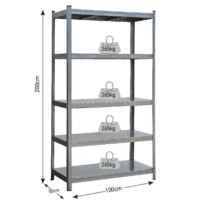 ΡΑΦΙΕΡΑ ΜΕΤΑΛΛΙΚΗ 100x50x200 ΓΚΡΙ. 265kg 5 ΡΑΦΙΑ 610419