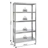 ΡΑΦΙΕΡΑ ΜΕΤΑΛΛΙΚΗ 120x50x200 ΓΚΡΙ 260kg 5 ΡΑΦΙΑ 610422