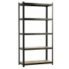 UNIMAC ΡΑΦΙΕΡΑ ΜΕΤΑΛΛΙΚΗ 90x40x180 ΜΑΥΡΗ 175kg 5 ΡΑΦΙΑ MDF 610416