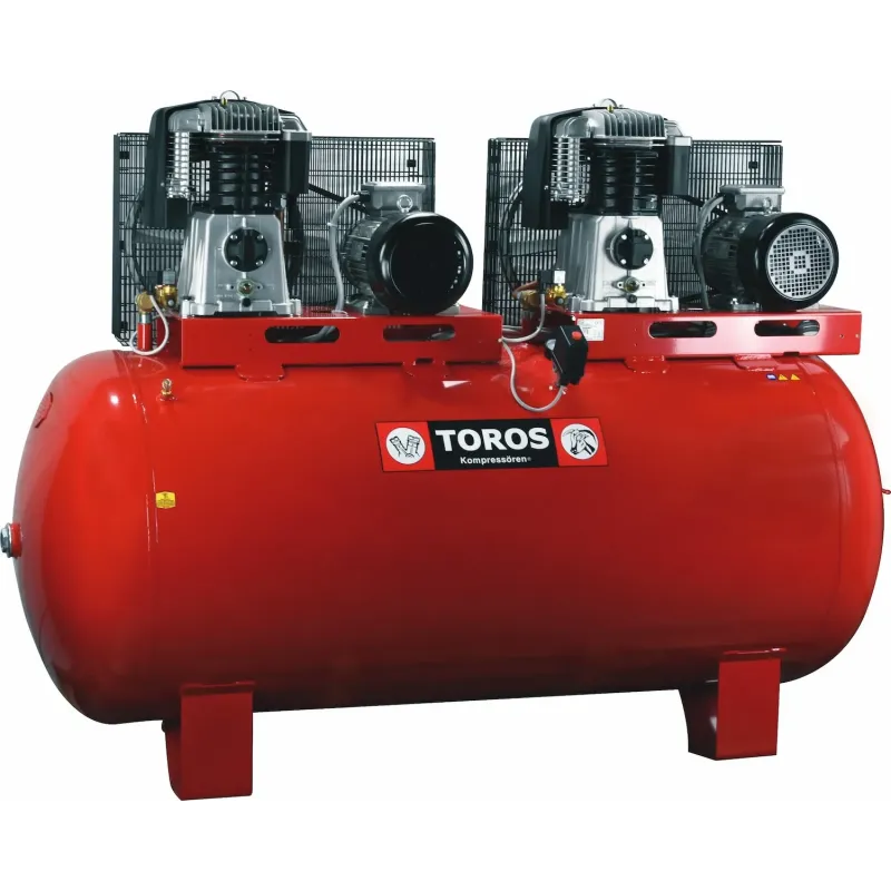 TOROS ΑΕΡΟΣΥΜΠΙΕΣΤΗΣ ME 2 ΚΕΦΑΛΕΣ ΜΕ ΙΜΑΝΤΑ 900LIT/15HP-(7,5+7,5)HP ΜΕ ΠΙΝΑΚΑ Υ/Δ 602074