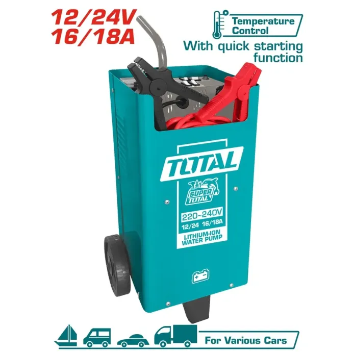 TOTAL ΕΠΑΓΓ. ΦΟΡΤΙΣΤΗΣ-ΕΚΚΙΝΗΤΗΣ ΜΠΑΤΑΡΙΩΝ 12/24V / 16-18A / 70-300Ah (TBC2201)