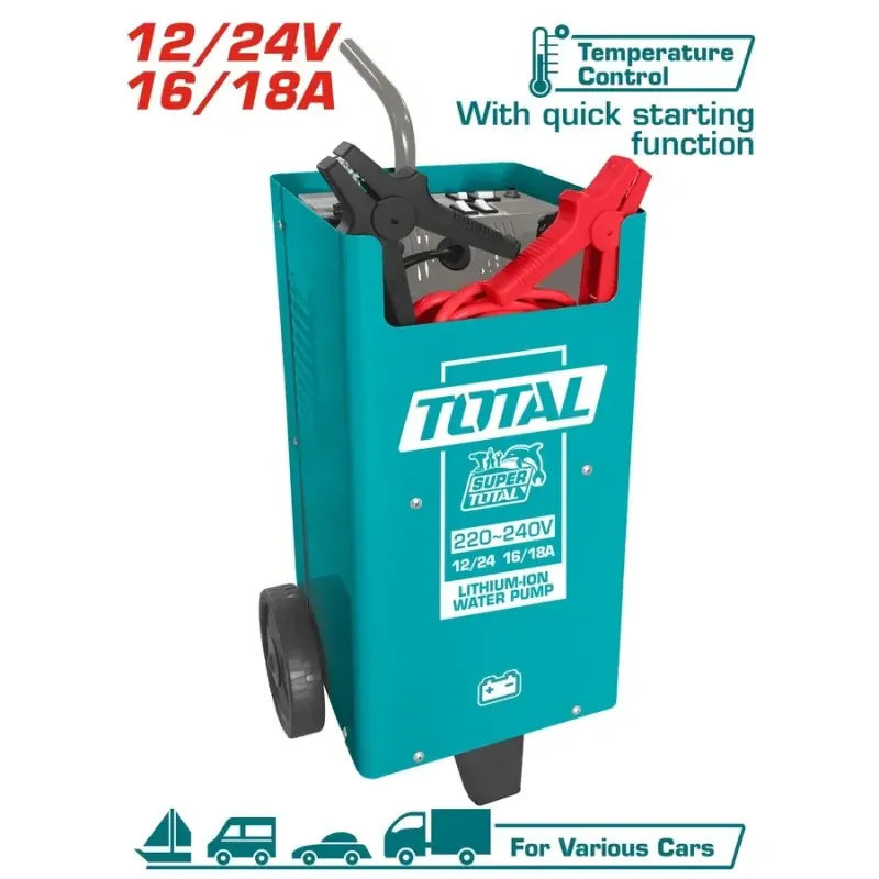 TOTAL ΕΠΑΓΓ. ΦΟΡΤΙΣΤΗΣ-ΕΚΚΙΝΗΤΗΣ ΜΠΑΤΑΡΙΩΝ 12/24V / 16-18A / 70-300Ah (TBC2201)