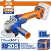 WADFOW ΓΩΝΙΑΚΟΣ ΤΡΟΧΟΣ 115mm ΜΠΑΤ. Li-ion 20V ΧΩΡΙΣ ΜΠΑΤΑΡΙΑ & ΦΟΡΤΙΣΤΗ (WLAPB520)