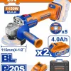 WADFOW ΣΕΤ ΓΩΝΙΑΚΟΣ ΤΡΟΧΟΣ 115mm ΜΠΑΤΑΡΙΑΣ Li-ion 20V / 1150W / 4Ah / 2 ΜΠΑΤ BL Motor (WLAPB522E)