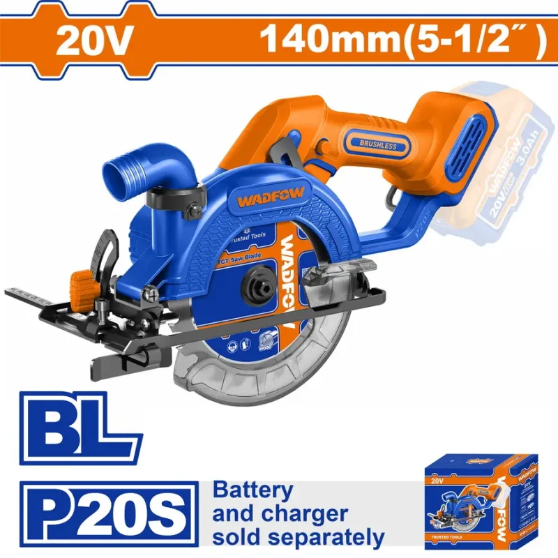 WADFOW ΔΙΣΚΟΠΡΙΟΝΟ ΜΠΑΤ. Li-ion 20V / 140mm ΧΩΡΙΣ ΜΠΑΤΑΡΙΑ & ΦΟΡΤΙΣΤΗ (WLWP5630)