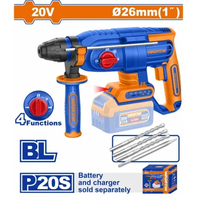 WADFOW ΠΝΕΥΜΑΤΙΚΟ ΠΙΣΤΟΛΕΤΟ ΜΠΑΤ. Li-ion 20V / 26mm ΧΩΡΙΣ ΜΠΑΤΑΡΙΑ & ΦΟΡΤΙΣΤΗ (WLM1526)