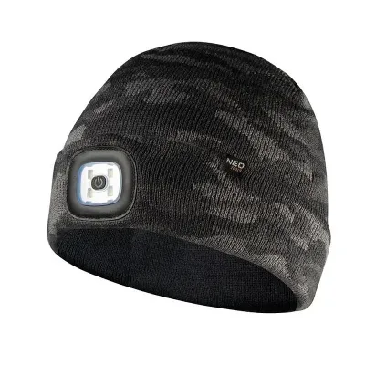 NEO TOOLS Σκούφος με ενσωματωμένο φακό CAMO 81-632