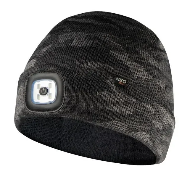 NEO TOOLS Σκούφος με ενσωματωμένο φακό CAMO 81-632