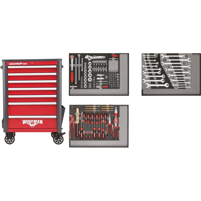 GEDORE RED ΕΡΓΑΛΕΙΟΦΟΡΕΑΣ ΜΕ 7 ΣΥΡΤΑΡΙΑ ΚΑΙ 129 ΕΡΓΑΛΕΙΑ R22071004