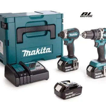 MAKITA Κρουστικό Δραπανοκατσάβιδο 18V DHP484 Παλμικό Κατσαβίδι DTD153 με 3 μπαταρίες 18V/5.0A σε Makpac DLX2180TJ1