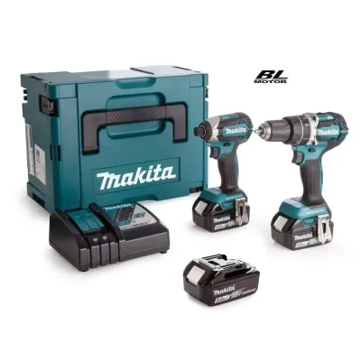 MAKITA Κρουστικό Δραπανοκατσάβιδο 18V DHP484 Παλμικό Κατσαβίδι DTD153 με 3 μπαταρίες 18V/5.0A σε Makpac DLX2180TJ1