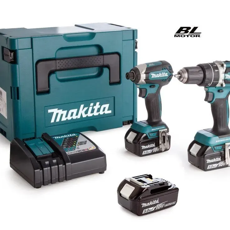MAKITA Κρουστικό Δραπανοκατσάβιδο 18V DHP484 Παλμικό Κατσαβίδι DTD153 με 3 μπαταρίες 18V/5.0A σε Makpac DLX2180TJ1