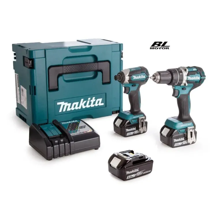 MAKITA Κρουστικό Δραπανοκατσάβιδο 18V DHP484 Παλμικό Κατσαβίδι DTD153 με 3 μπαταρίες 18V/5.0A σε Makpac DLX2180TJ1