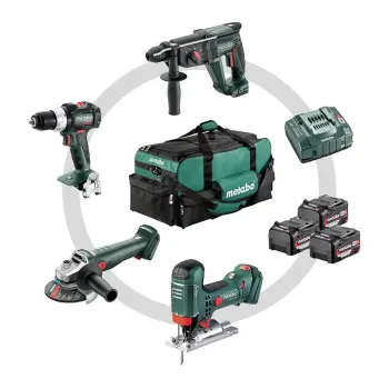 METABO 18 Volt Combo Set Μπαταρίας 4.3 SB 18 LT BL + W 18 L 9-125 Quick + KH 18 LTX 24 + STA 18 LTX 100 685214000
