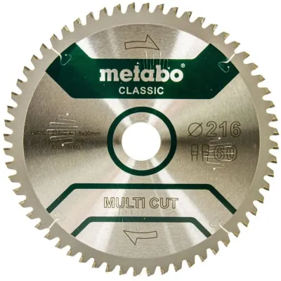 Metabo Πριονόδισκος “multi cut – classic”, 216×30, Z60 FZ/TZ, 5°αρν. /B 628655000