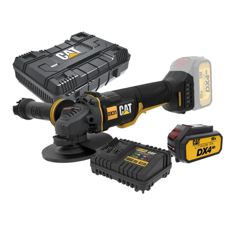 CAT Combo-12 Γωνιακός τροχός μπαταρίας 125mm DX314B + κασετίνα -50% + δώρο μπαταρία 4.0ah DXB4 + δώρο φορτιστής DXC4